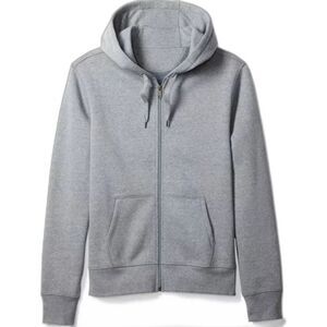 ISAAC MIZRAHI LIVE Gray Full Zip with Kangaroo Pocket Sweat Hooded Jacket Size S